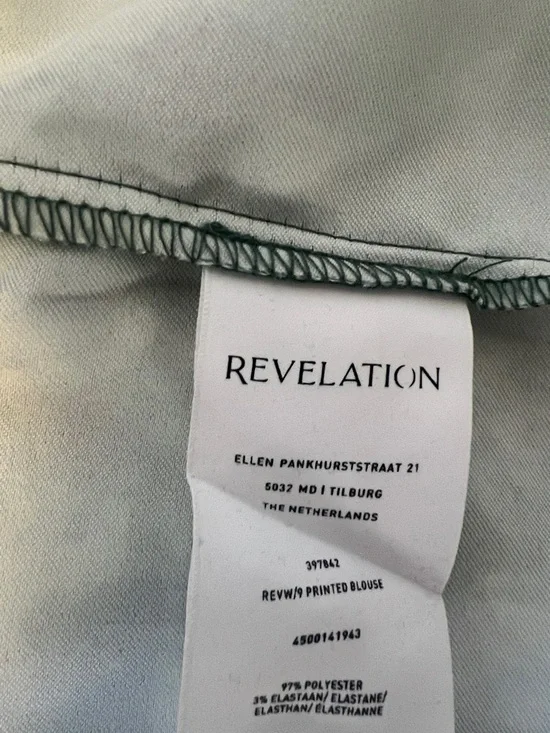 Abstract Green Button-Front Jean Jacket - Picture 5 of 6